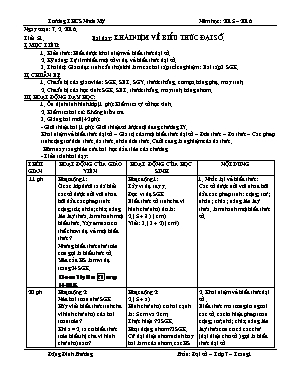 Giáo án Đại số 7 - Tiết 51 đến 54